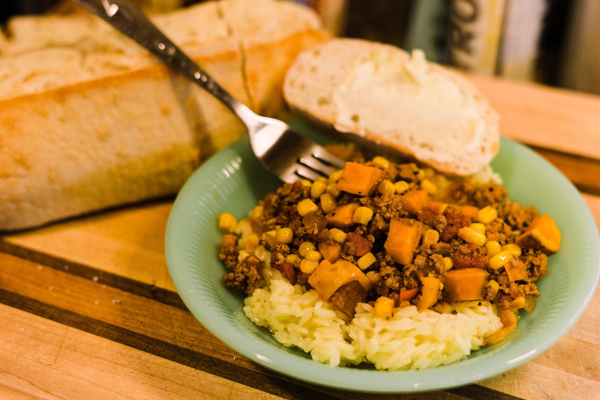 Tex Mex Beef and Sweetpotato Skillet