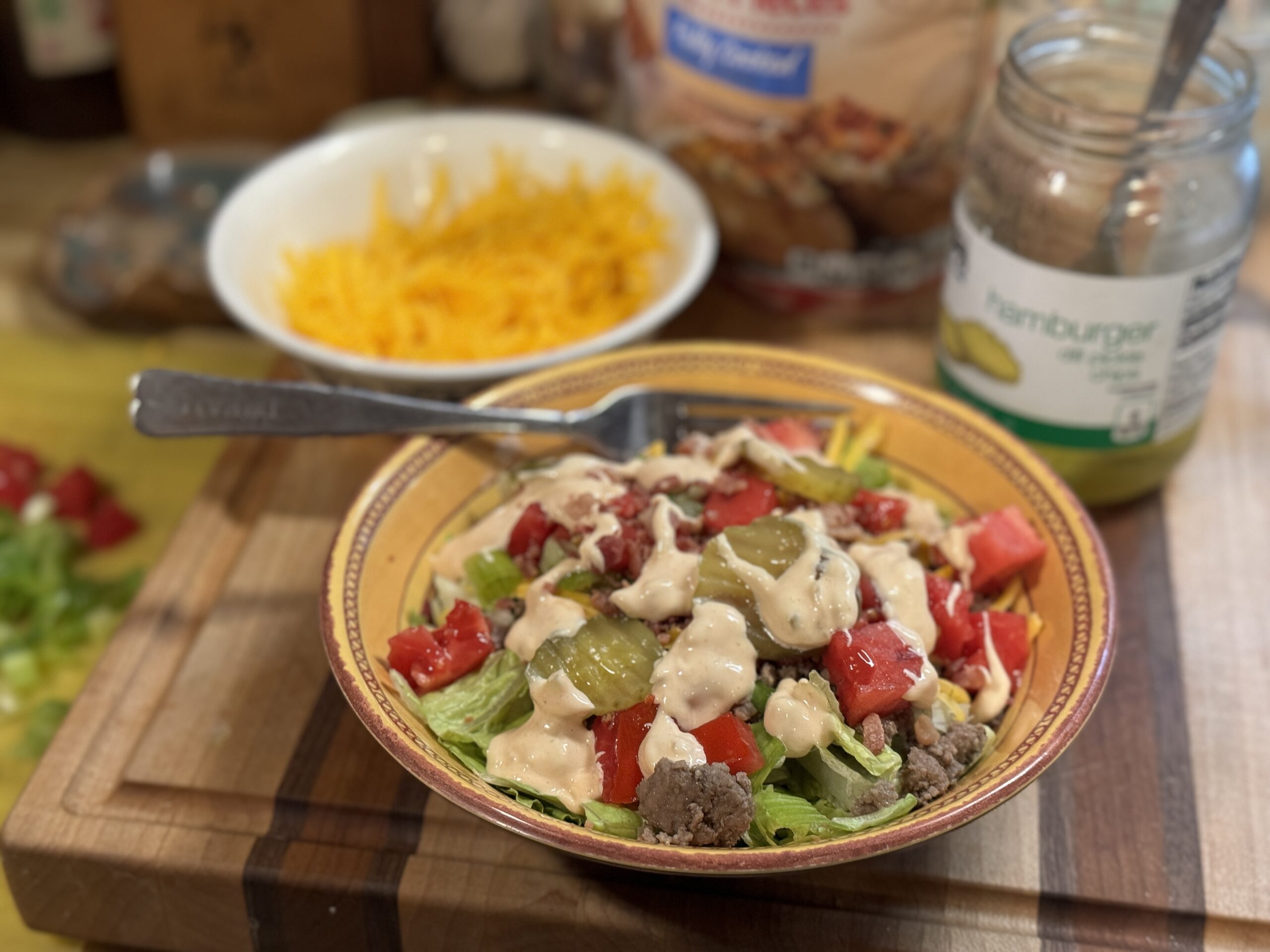 Low Carb Big Mac Burger Salad Bowl